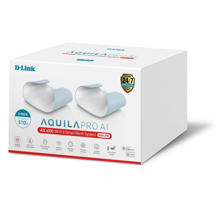 EAN 0790069474675 - D-Link M60-2 sistema Wi-Fi Mesh (Wi-Fi en malla) Doble banda (2,4 GHz / 5 GHz) Wi-Fi 6 (802.11ax) Blanco  imagen 5