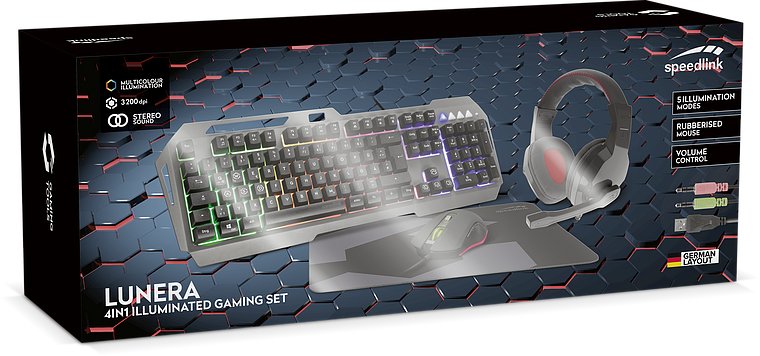 EAN 4027301505702 - SPEEDLINK LUNERA 4in1 teclado Ratón incluido Juego USB QWERTZ Alemán Negro imagen 9