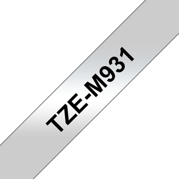 EAN 4977766691802 - Brother TZE-M931 cinta para impresora de etiquetas Negro sobre plata imagen 1