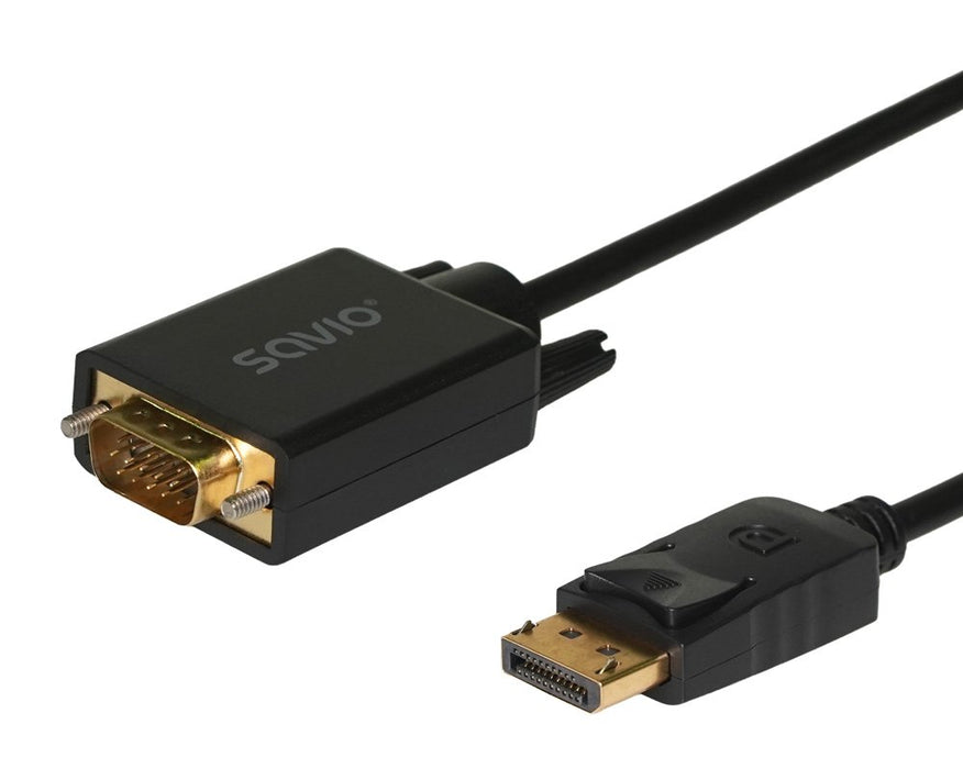 EAN 5902768707892 - Savio Cl-203 1,8 m DisplayPort VGA (D-Sub) Negro imagen 1