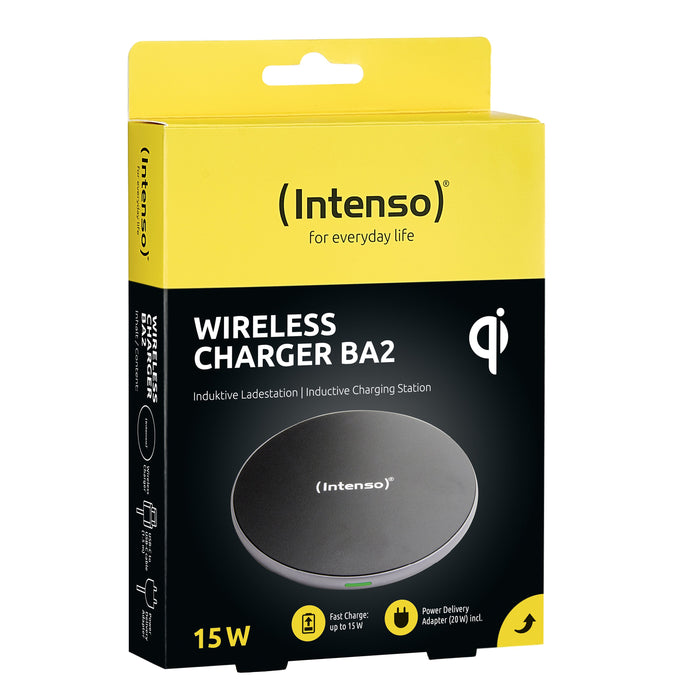 EAN 4034303032556 - Intenso BA2 Smartphone Negro, Plata USB Cargador inalámbrico Carga rápida Interior imagen 2