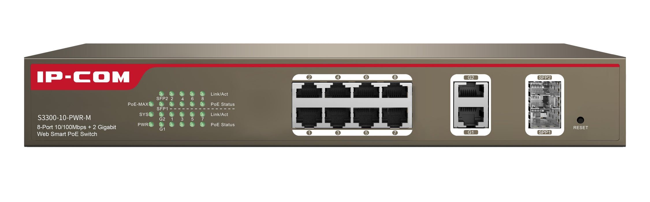 EAN 6932392831273 - IP-COM Networks S3300-10-PWR-M switch Gestionado L2 Fast Ethernet (10/100) Energía sobre Ethernet (PoE) G imagen 3