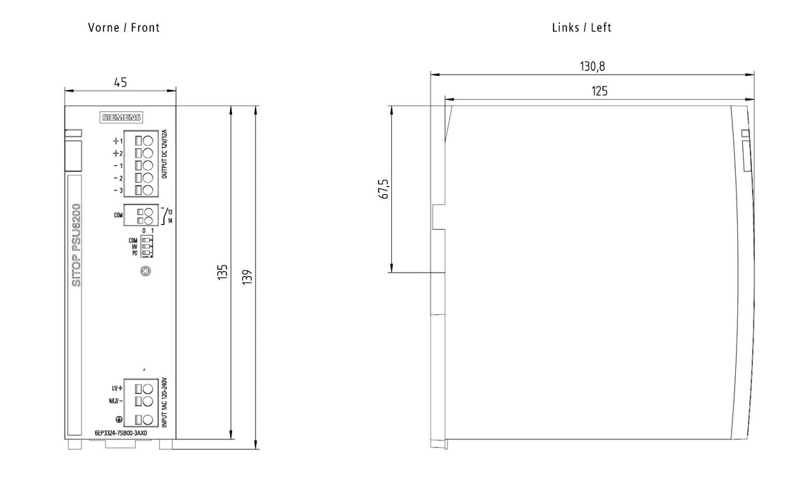 EAN 4025515155195 - Siemens 6EP3324-7SB00-3AX0 unidad de fuente de alimentación para laboratorio imagen 5