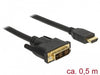 EAN 4043619855810 - DeLOCK 85581 adaptador de cable de vídeo 0,5 m HDMI tipo A (Estándar) DVI-D Negro imagen 2