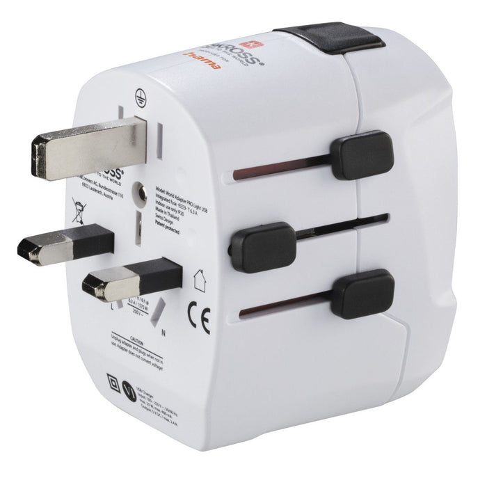 EAN 4047443491428 - Hama World Travel Pro Light USB adaptador de enchufe eléctrico Universal Blanco imagen 7