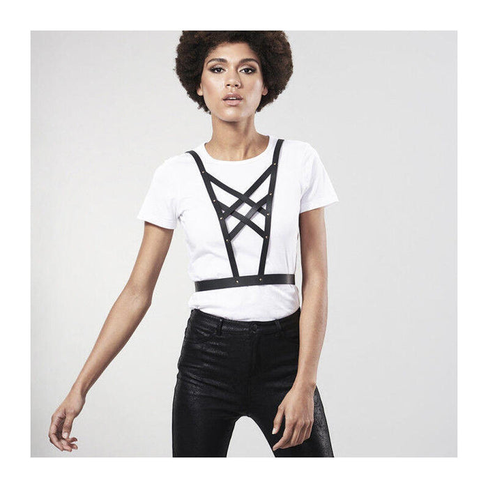 Bijoux - Indiscrets Maze Arnes Cruzado Con Escote Negro