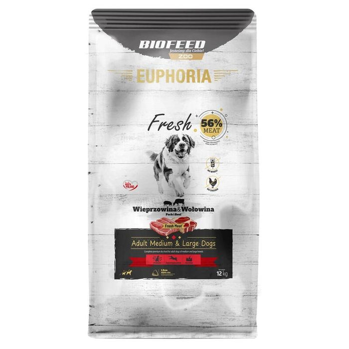 Biofeed Euphoria Fresh Meat Adult Medium & Large Wieprzowina I Wolowina 12kg