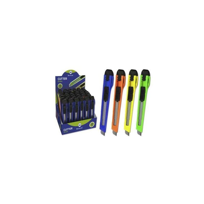 Bismark Cutter Estrecho / Cuchilla Fracturable De 9 Mm / Sistema Bloqueo Cuchilla Intercambiable Colores Surtidos