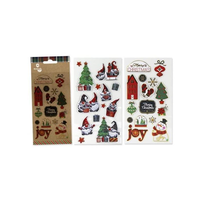 Bismark Pack Con 1 Hoja De Pegatinas Navideñas - 2 Diseños Aleatorios
