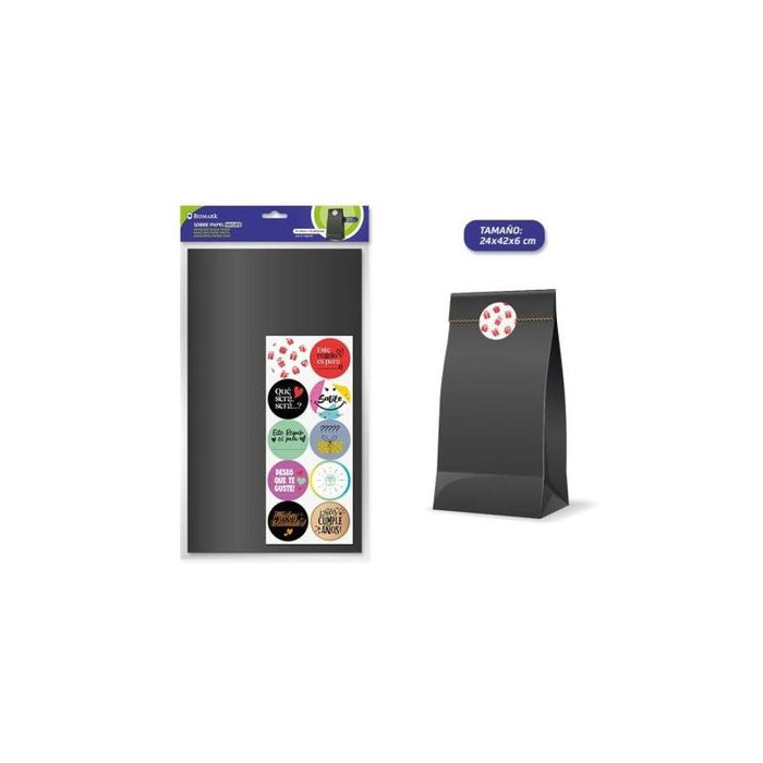 Bismark Pack De 10 Sobres Papel Kraft 50grs Con 10 Pegatinas Para Cierre - Medidas 24x42x6cm - Ideal Para Regalos -