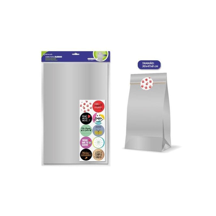 Bismark Pack De 10 Sobres Papel Kraft 50grs Con 10 Pegatinas Para Cierre - Medidas 30x47x8cm - Ideal Para Regalos -