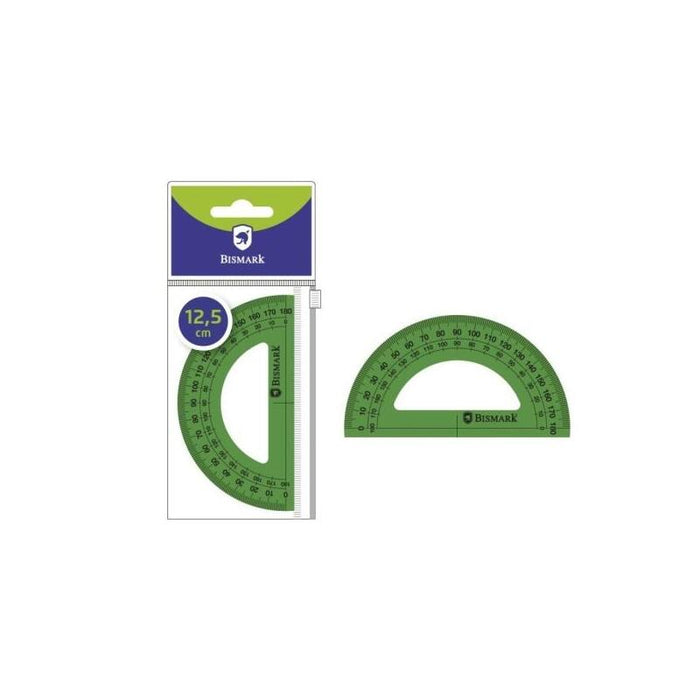 Bismark Transportador De Angulos Acrilico 12.5cm - Alta Calidad - Funda Con Cierre - Verde