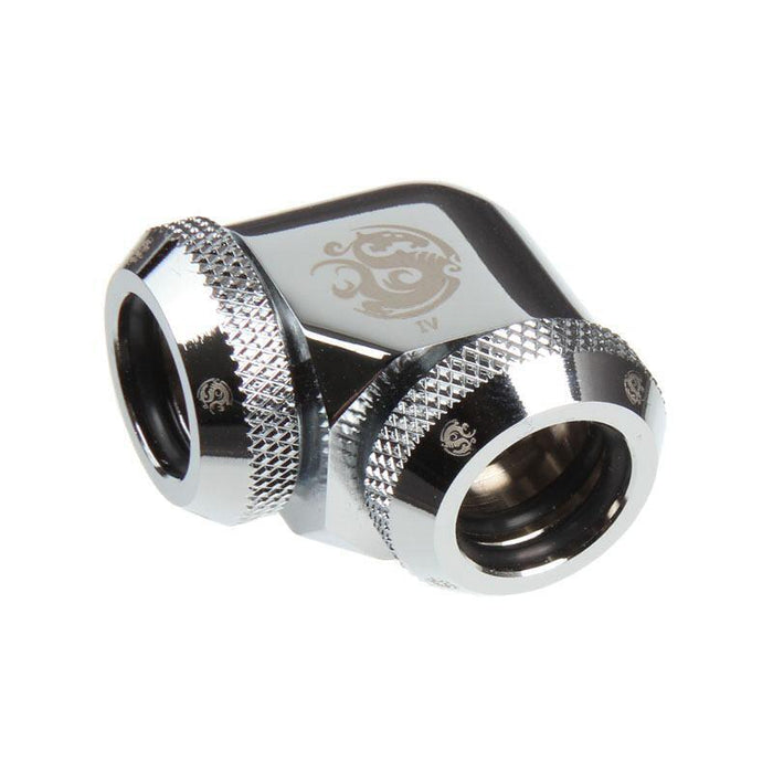 Bitspower Multi-Link Adapter 90 Grad 12mm Ad A 12mm Ad Hardtube - Plateado Brillante