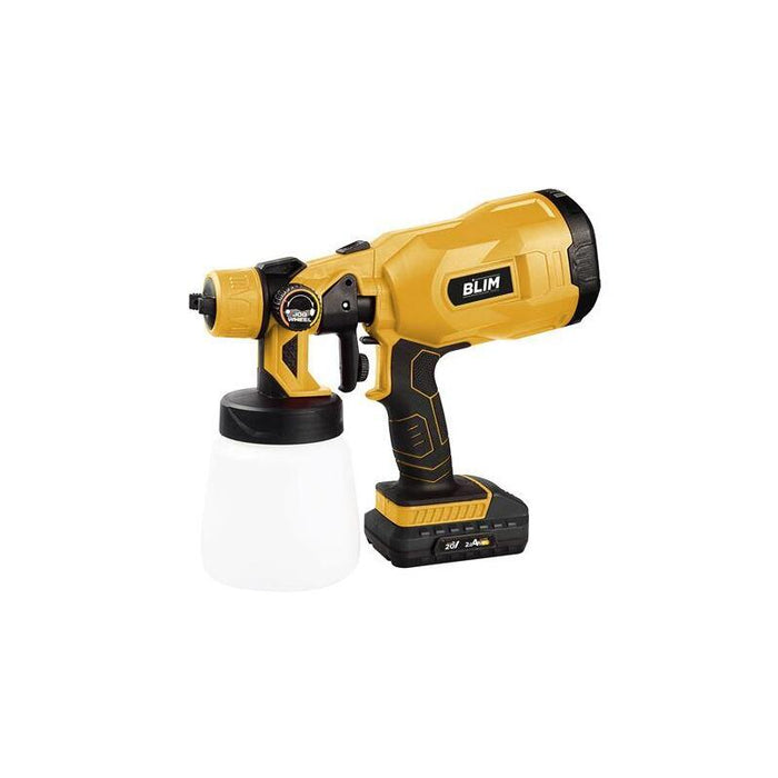 Blim Pistola Para Pintar A Bateria 120w 20v 2ah - Deposito 800ml - Boquilla De 1,8mm Max. - Maxima Viscosidad 60 Din/Sec - Manejo Sencillo