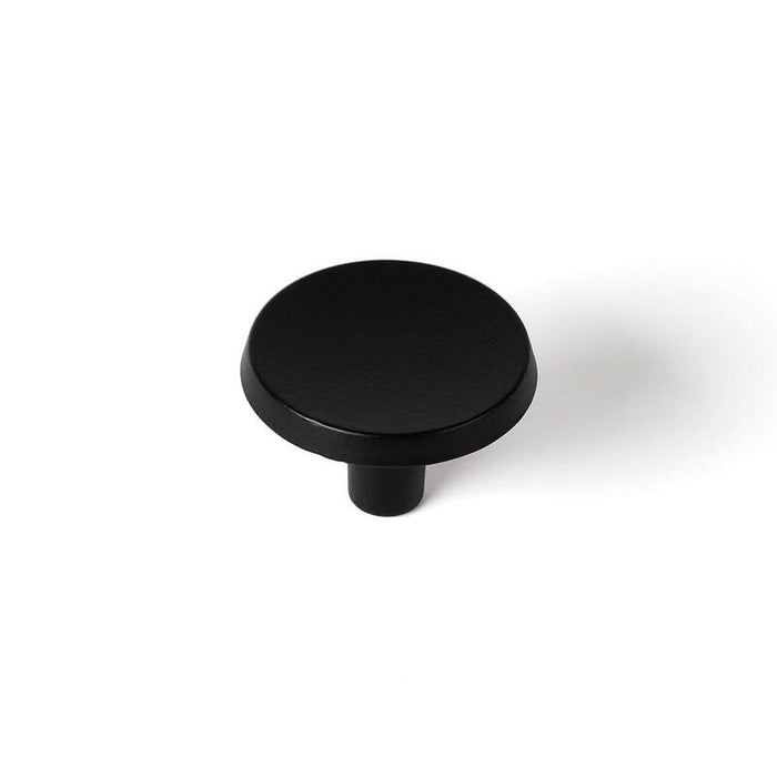 Blister Con 2 Pomos Redondos Para Mueble Fabricado En Zamak Acabado Negro Mate Mod. 774 Ø35mm Rei