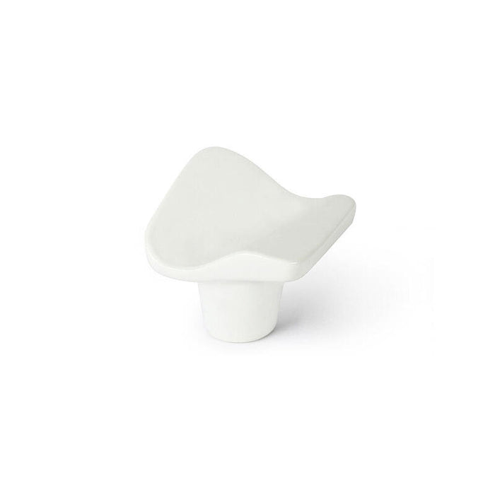 Blister Con 4 Pomos Metálicos Para Mueble, Con Acabado Blanco Mate Mod. 749 32x32mm Rei