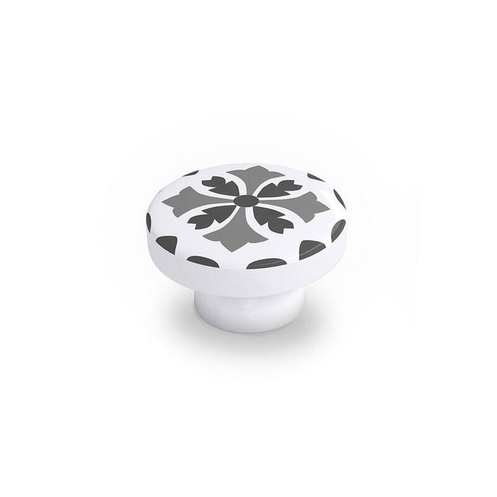 Blister Con 4 Pomos Redondos Para Mueble Fabricado En Madera Acabado Gris Mod. E243 Ø38mm Rei