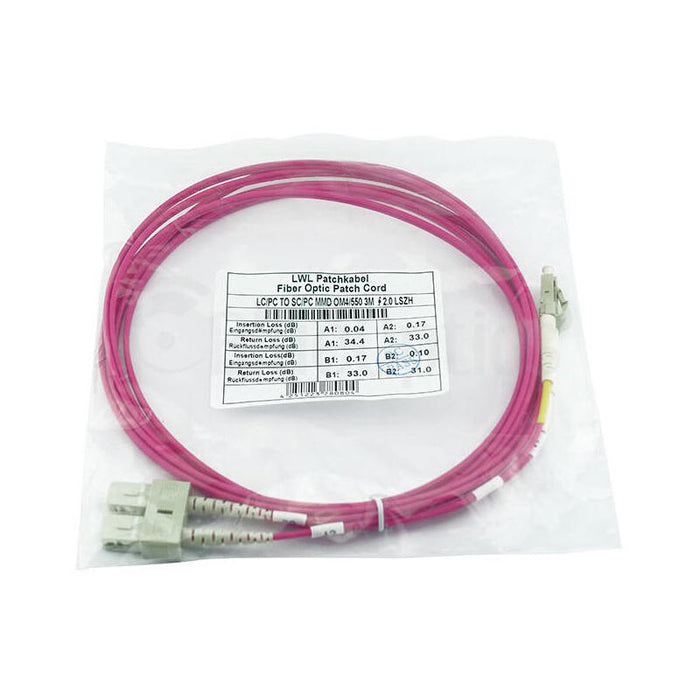 Blueoptics Sfp3132fu2mk Cable De Fibra Optica 2 M Lc Sc Om4 Rojo