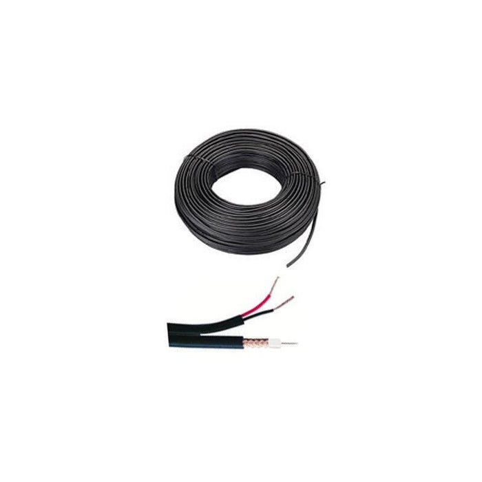 Bobina De 100 Metros De Cable Cctv Rg174 + Alimentación