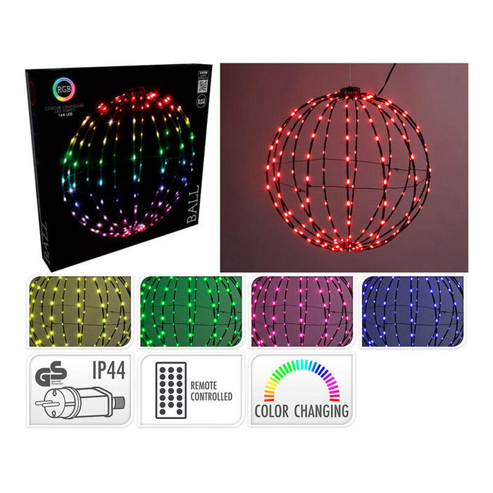 Bola Metalica Plegable, Con 168 Led Rgb Ø40 Cm