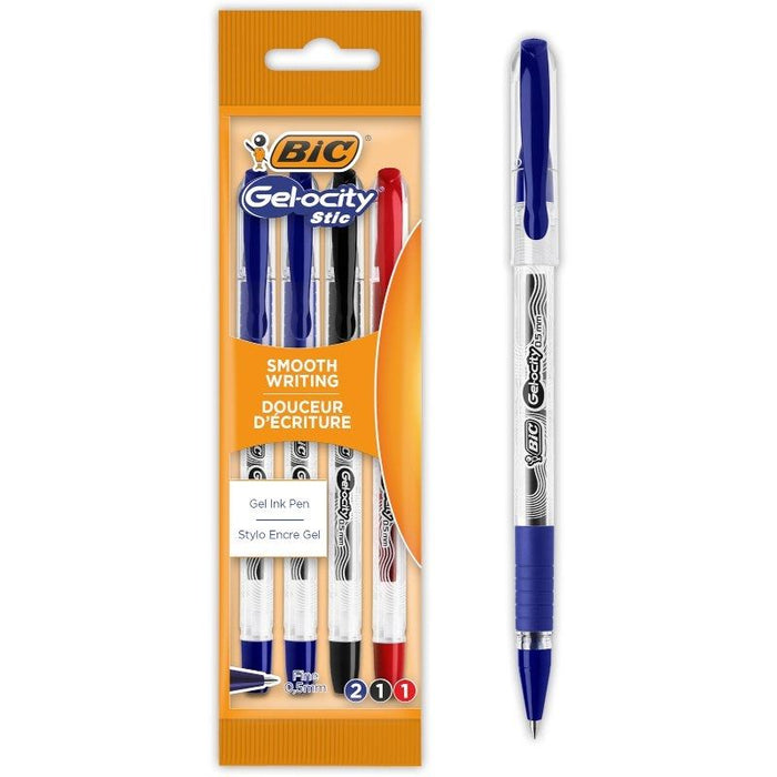 Bolígrafos De Tinta De Gel Retráctil Bic Gelocity Stic 992599 4 Unidades Surtidos