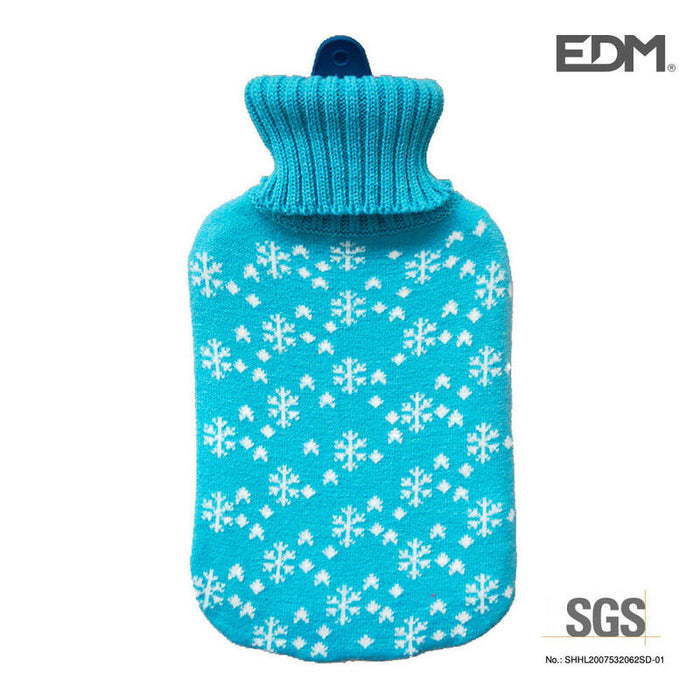 Bolsa De Agua Caliente 2 L Modelo Azul Copos Blancos