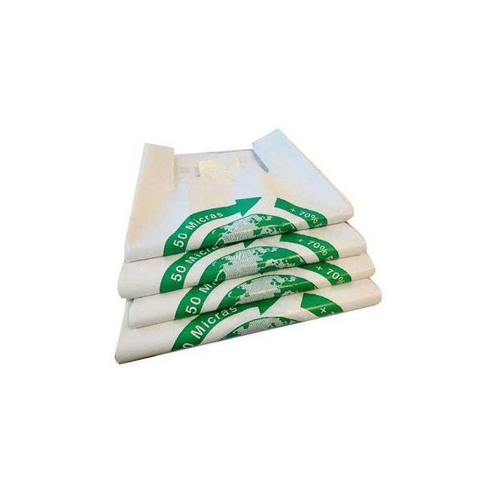 Bolsa De Camiseta 35x50 50 Micras 70% Reciclado -Paquete 100u-