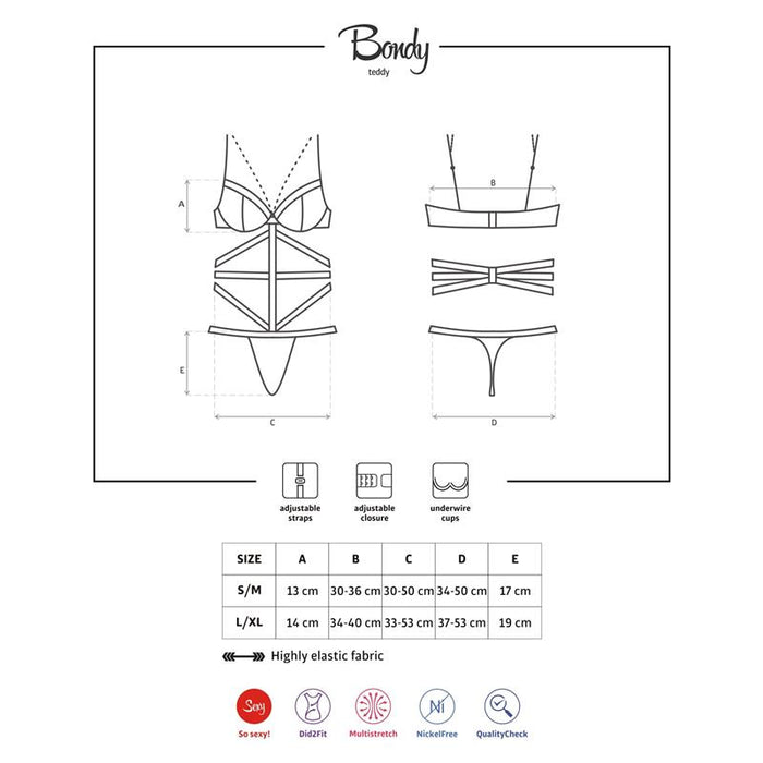 Obsessive Bondy Body Negro Elastano, Poliamida
