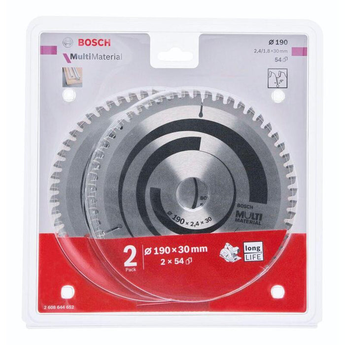 Bosch 2x Materiales Multiples 190x30x2.4/1.8x54t
