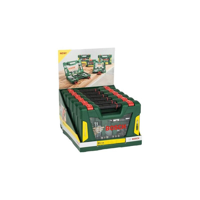 Bosch Juego De Brocas Y Brocas V-Line Tin, 91 Piezas, Juego De Brocas Y Brocas Verde 2607017311