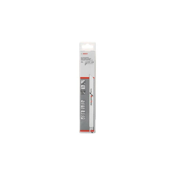 Bosch Professional Säbelslatt S 1122 Hf Flexible Para Madera Y Metal, 25 Piezas De Longitud 225 Mm 2608657560