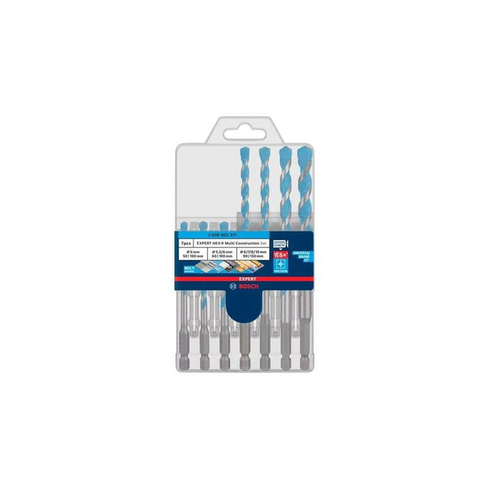Bosch Professional Juego De Brocas Expert Hex-9 Multiconstruction, 7 Piezas Ø 5 / 5,5 / 6 / 7 / 8 / 10mm 2608902371