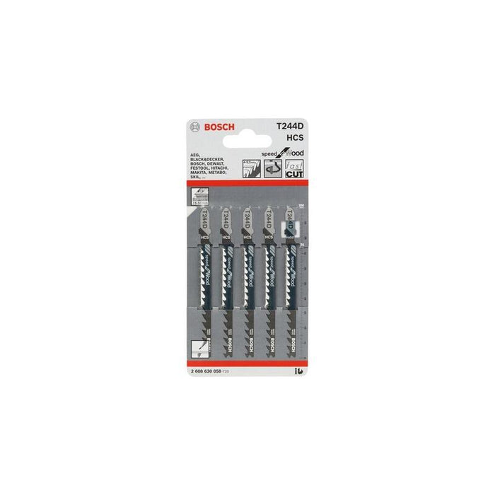Bosch Professional Hoja De Sierra De Calar T 244 D Speed ??Para Madera, 100mm 5 Piezas 2608630058