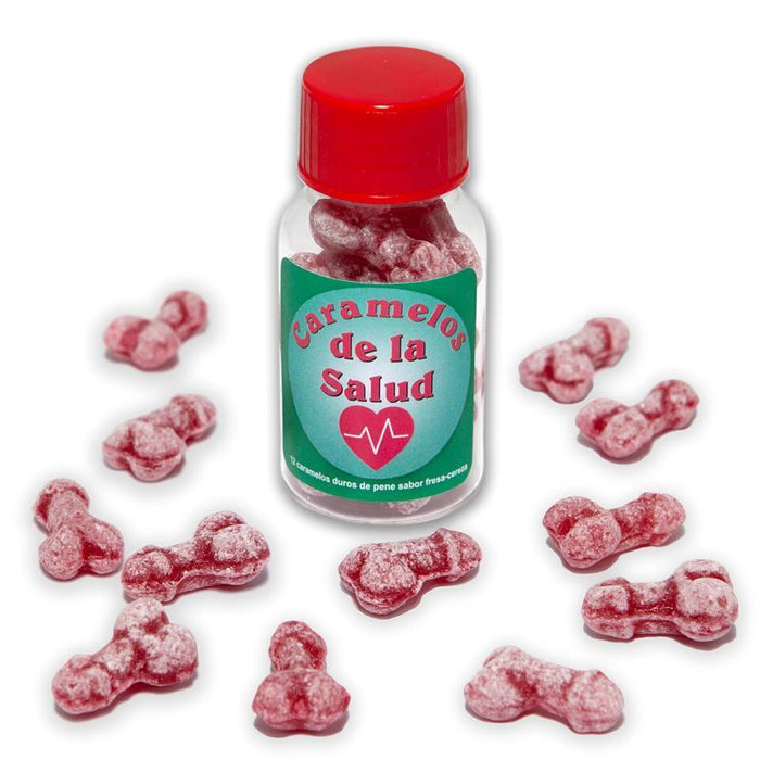 Bote De 12 Caramelos Forma De Pene Sabor Frutas