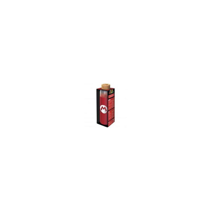 Botella Cristal Super Mario Bros Nintendo Funda Silicona 585ml