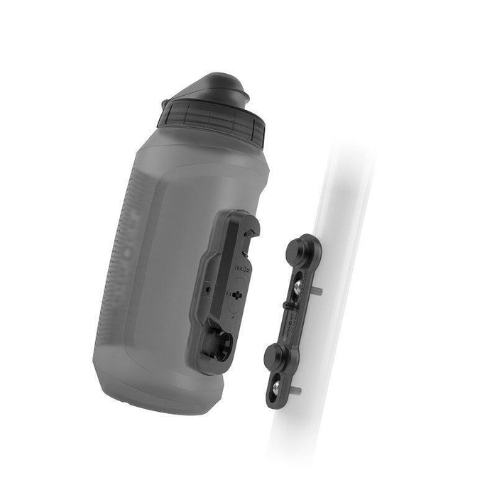 Botella Giratoria Fidlock 750 Compact + Base Para Bicicleta Transparente Negro