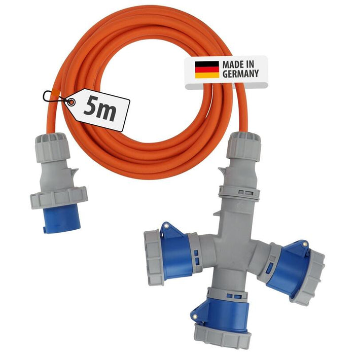 Brennenmuhl Verl.-Cable Cee 3 Fach Verteiler 16a 2m