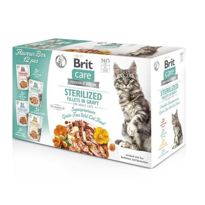 Brit  Care Cat Sterilized Flavour Box Pouch 12x85g