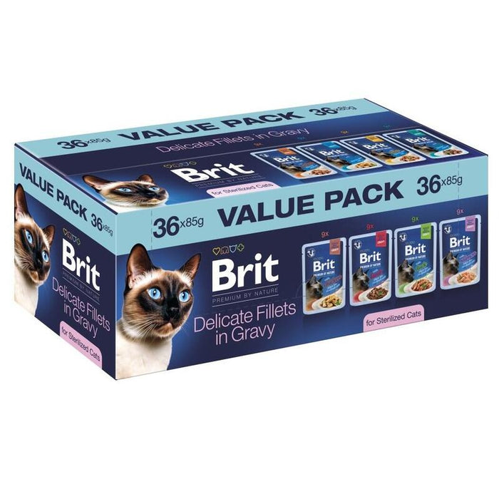 Brit Premium By Nature Delicate Fillets In Gravy Sterilised Box - Comida Húmeda Para Gatos - 36x85g
