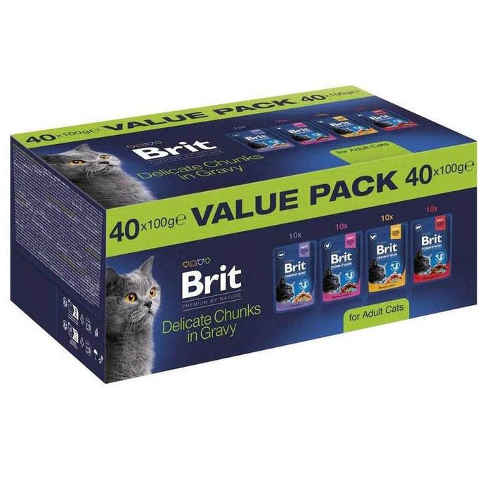 Brit Premium By Nature Value Pack Adult Box - Comida Húmeda Para Gatos - 40x100g