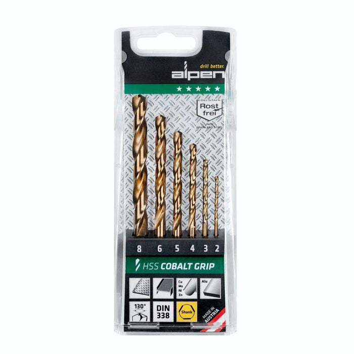 Broca Alpen Kassette Hss Cobalt Grip 3 -Kant Tm 6, 2-3-4-5-6-8