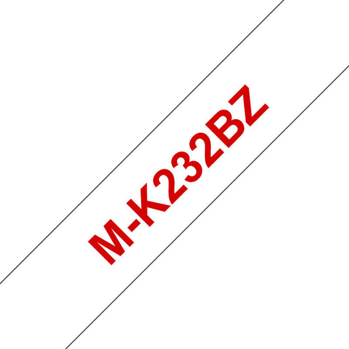 Brother P-Touch Mk-232 Rojo On Blanco 12mm