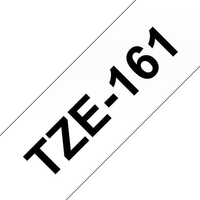 Brother Tze161 Cinta Laminada Generica De Etiquetas - Texto Negro Sobre Fondo Transparente - Ancho 36mm X 8 Metros
