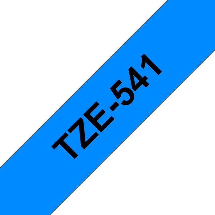 Brother Tze541 Cinta Laminada Generica De Etiquetas - Texto Negro Sobre Fondo Azul - Ancho 18mm X 8 Metros