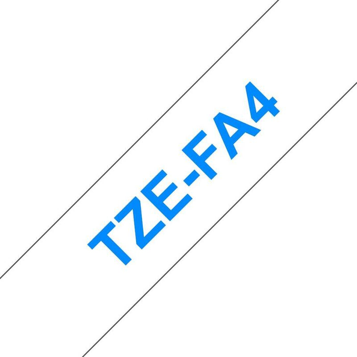 Brother Tzefa4 Cinta Textil Generica De Etiquetas - Texto Azul Sobre Fondo Blanco - Ancho 18mm X 3 Metros