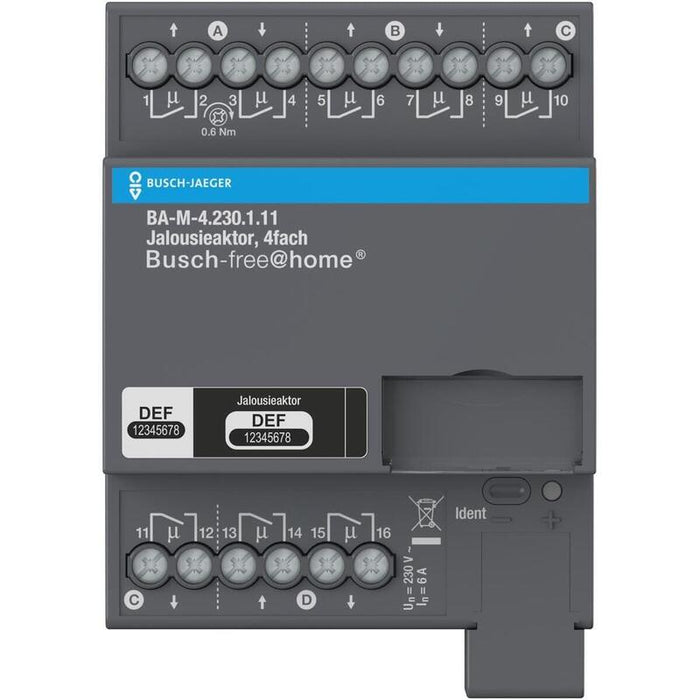 Busch Jaeger Bj Ba-M-4.230.1.11 Jalousieaktor. 4vías 230 V. Reg