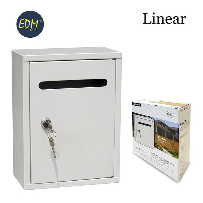 Buzon De Acero Modelo Linear Blanco. Edm