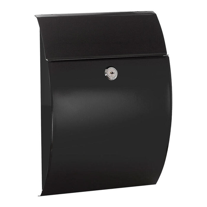 Buzón Individual Exterior, Pequeño, Galán, Acero, Negro, 21 X 7,5 X 29 Cm