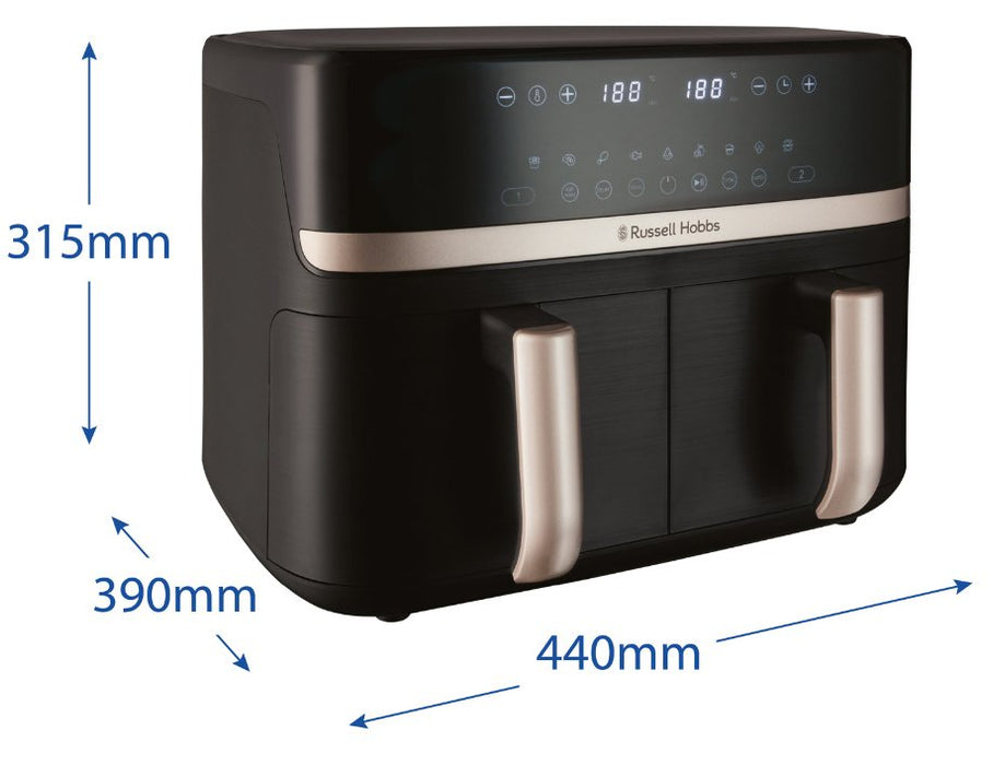 EAN 5038061168167 - Russell Hobbs SatisFry Dual Basket Heißluftfritteuse Doble 9 L Independiente 2800 W Freidora de aire cali imagen 4