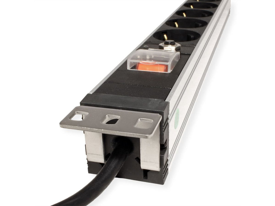 EAN 7630049628984 - VALUE 19.99.1637 unidad de distribución de energía (PDU) 7 salidas AC 1U Aluminio, Negro imagen 2